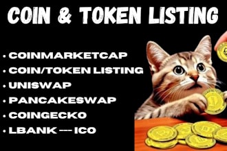 do new coin listing token listing on coinmarketcap, coingecko and more