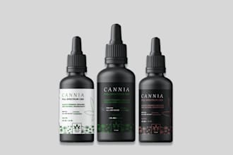 design minimal bottle label and packaging for your product