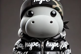 create a 3d character nft art model collection