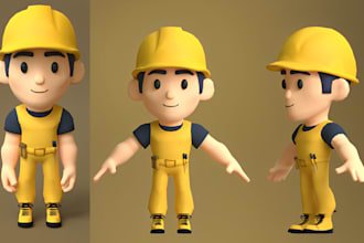 create low poly character 3d model psx n64 ps1 cartoon poly realistic low poly