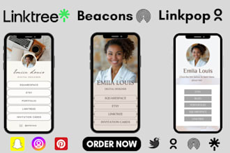 build landing page design linktree instagram bio  beacons link in bio stanstore
