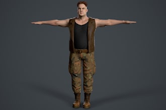 3d character,texture,animate,topology,human model,medieval modular,low poly,ue5