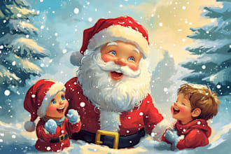 do christmas illustrations and cards for you