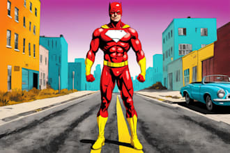 draw a superhero pop art portrait
