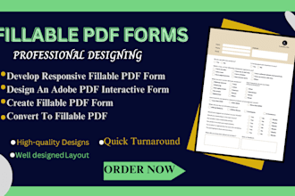 create fillable PDF form, editable ,interactive pdf, convert to fillable form