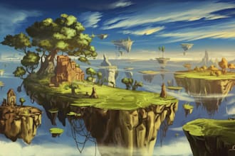 create fantasy environment concept art, landscape art