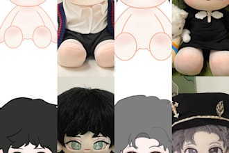 custom cotton doll character design  plush toy concept creation