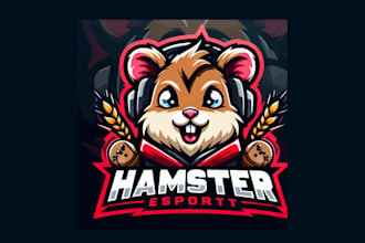 do unique hamster esports mascot logo with source file