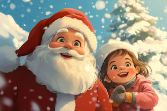 do  unique christmas illustrations, cards