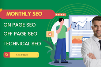 complete monthly SEO service on page off page and technical