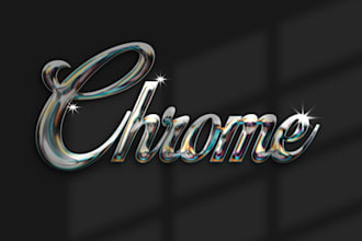 do gold, chrome, metallic or neon text effect of logo or image