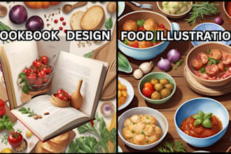 do food illustration, design cookbook recipe cookbook design format food recipe