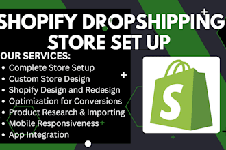 set up shopify store dropshipping cro online custom design and redesign ROI
