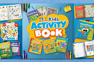 design word search puzzle amazon kdp kids activity book, sodoku, maze, crossword