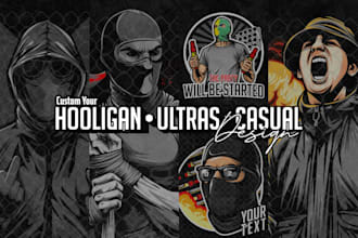 create ultras or hooligan designs for t shirts or stickers