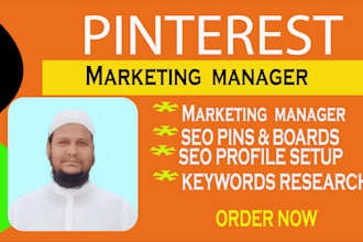 do pinterest SEO marketing, pin promotion, and  management