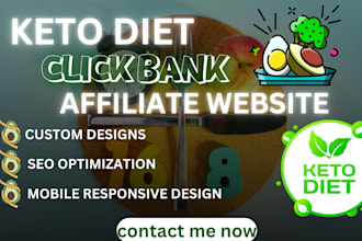 keto diet affiliate click bank website auto pilot affiliate website design