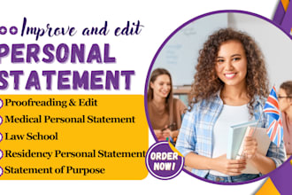 improve and edit your residency, law school, medical personal statement, sop