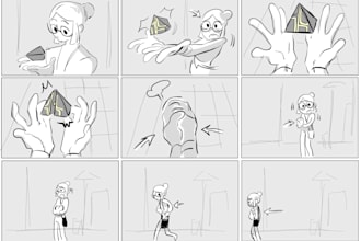 draw storyboard for animation, comic, game, advertisement, film,
