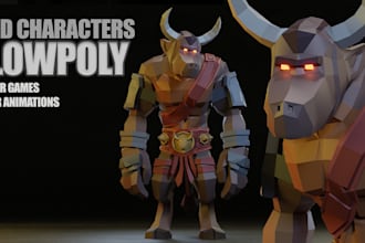 create for you an impressive lowpoly 3d character model