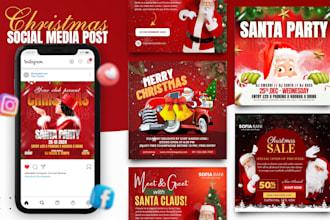 design stunning christmas flyers, christmas banners, cards, and thanksgiving