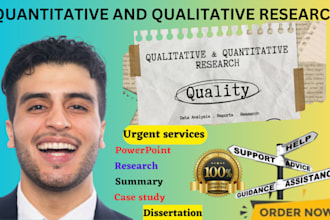 do quantitative and qualitative research, market research, and report proposals