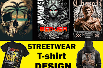 do modern streetwear t shirt designs for your clothing brand