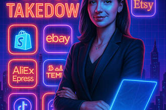takedown copyright infringement products listings from etsy,ebay,shopify by dmca