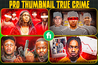 create thumbnails horror, stories, true crime for you