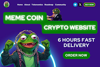 design crypto website, token website, nft landing page, meme coin website