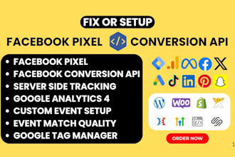 setup or fix meta facebook pixel conversion API and ga4 with google tag manager