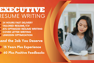 craft executive resume, cover letter and linkedin optimization