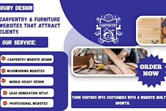 design carpentry website, furniture website, carpentry leads woodworking website