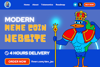 design meme coin website, crypto website, crypto meme art