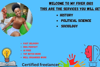 write research, summaries, case studies in history, political science, sociology