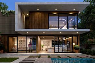 do exterior 3d model in revit, rendering architectural visualization with corona