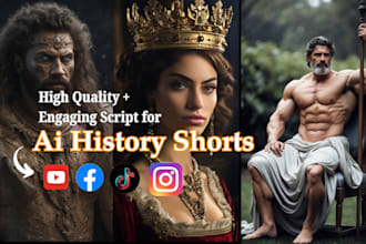 create quality viral ai history youtube shorts, reels trivia shorts, bible story