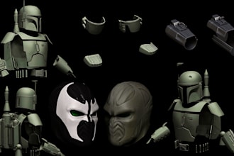 sculpt 3d mask helmet cosplay suit, wearable mask helmet armor for 3d printing