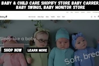 design baby carriers shopify website baby swings toys kids product shopify store