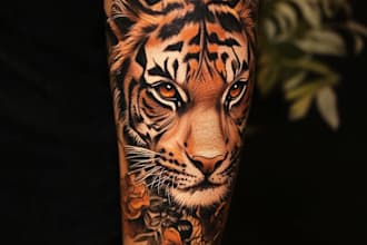 do realistic custom tattoo design, tattoo sleeve