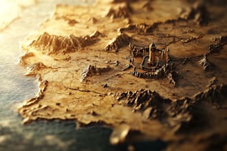 make fantasy map illustration for dnd, novels