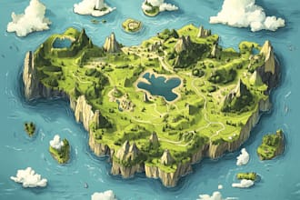 make fantasy, retro and vintage maps for boar
