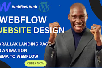 do a parallax website on webflow and wordpress, 3d animation figma to wordpress