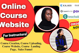 do thinkific, kajabi, learnworlds course creation, uploading, course website