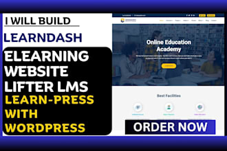 build lms website learn dash website elearning website tutor cms with wordpress