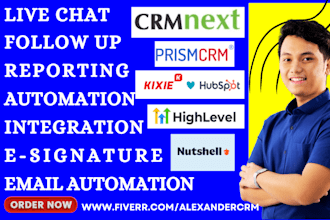 setup automation getresponce highlevelcrm nutshell salesmate kixie crmnext prism