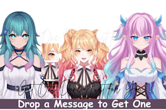 model 3d vtuber commission vseeface rig vrchat male anime vtuber sfm daki asset