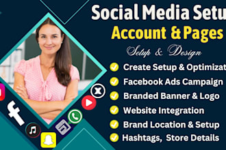 create setup facebook ads, instagram, youtube, pinterest and all business page
