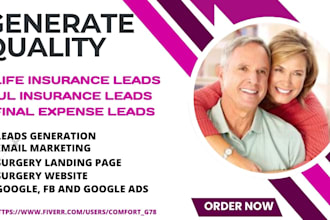 generate life insurance final expense iul insurance leads design landing page