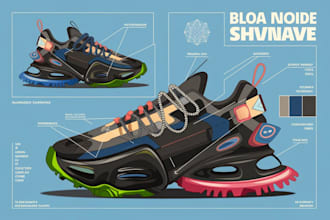 3d shoe footwear sneakers shoe design, boots, heels, shoe tech pack